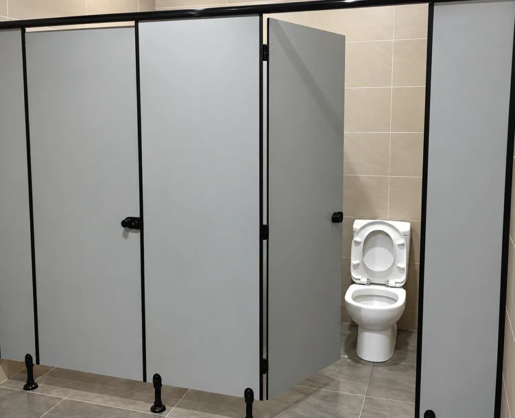 Modern Restroom Stalls with Open Cubicle